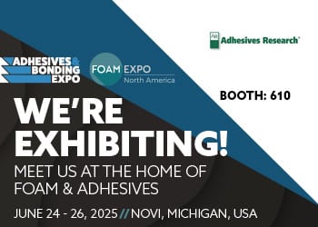 Adhesives & Bonding Expo 2025 announcement, Novi, Michigan, June 24-26, Booth 610.
